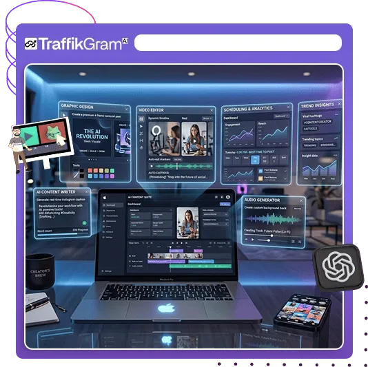 TraffikGram AI Review – Platform Dashboard Screenshot